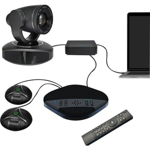 Group video conference equipment system Sound conferencing 1080p 10x Auto Zoom USB PTZ camera with microphones