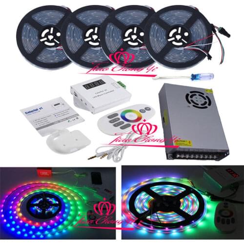 5V WS2812B Individually Addressable LED strip IP67+Remote music controller+power