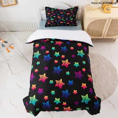 Twinkling Star Duvet Cover Sets Colorful Quilt Cover Queen King Size Bedding Sets 2/3 Piece Bedclothes Home Textiles Kid Bed Set