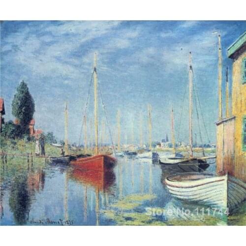 Copy oil paintings famous artist Argenteuil. Yachts Claude Monet artwork handmade for home wall decoration