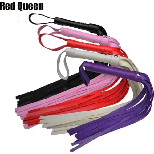 Red Queen High Quality Pu Leather Pimp Whip Racing Riding Crop Party Flogger Hand Cuffs Queen Black Horse Riding Whip 1pcs