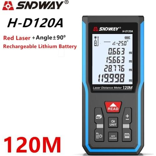 SNDWAY Laser Distance Meter Digital Rangefinder 120m 100m 70m 50m Laser Distance Measurer Electronic Level Ruler Range Finder