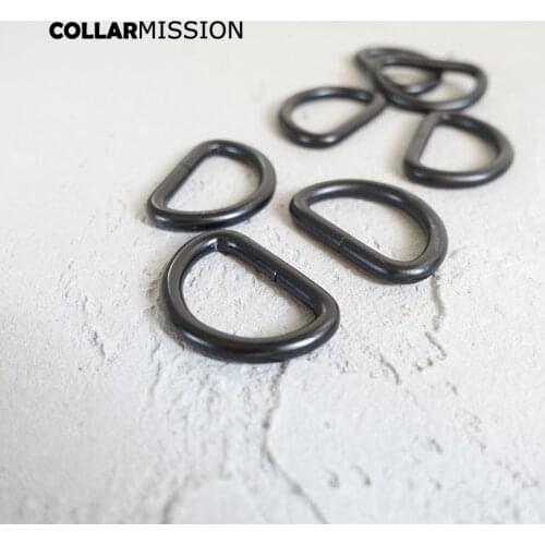 Metal black D Rings for Pet necklace 25mm Webbing Strap Leather Craft Bag Sewing diy parts accessory connect buckle DK25H