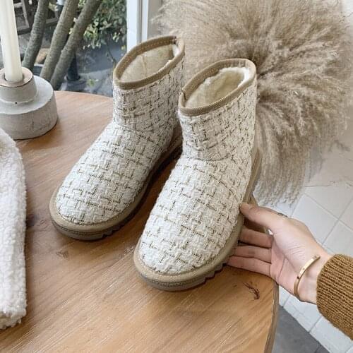 Fashion Female Shoes Women Boots Boots for Womens Platform Female Fur Boots Furry Snow Boots Winter Shoes Non-Slip U11-09