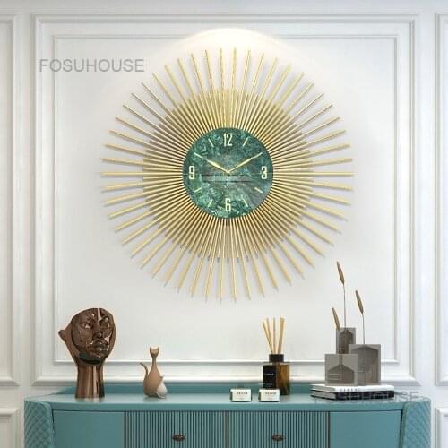 Wall clock family living room fashion decorative watch light luxury postmodern simple silent movement clock round clock