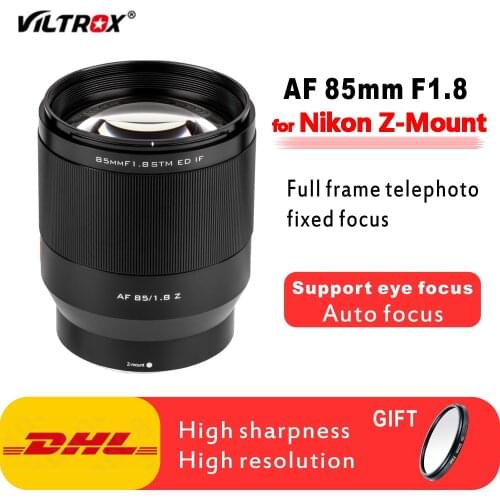 Viltrox 85mm f1.8 STM Auto Focus Camera Lens for Nikon Z mount full frame fixed Lens for Nikon Z50 Z5 Z6 Z6II Z7 Z7II Camera