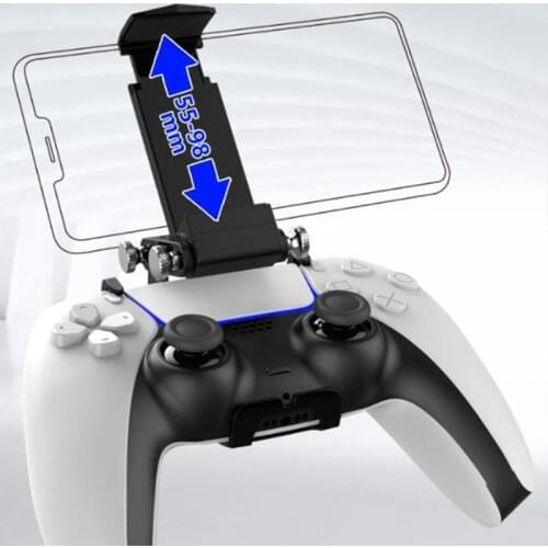 Adjustable Wireless Controller Gamepad Cell Phone Holder Compatible with PS5 Mobile Hand Grip Clamp Mount