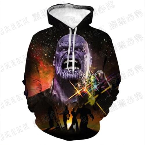 The Avengers Thanos Hoodies Men Women Children 2021 New Fashion Marvel 3D Print Pullover Sweatshirts Casual Hoody Clothing