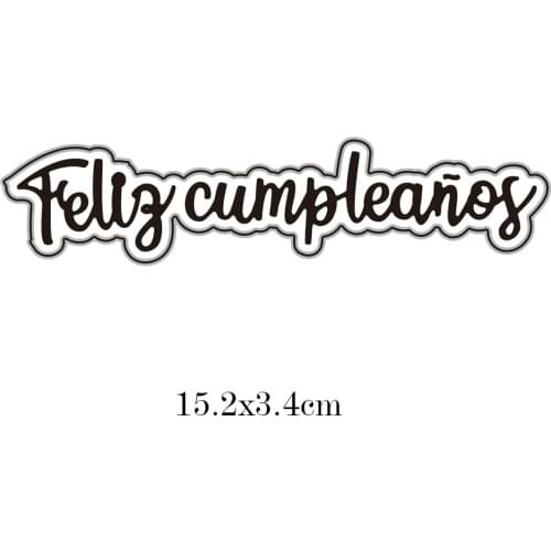 Spain Words"Feliz cumpleaños"Cut Dies Stencil and Stamps for DIY Scrapbooking Paper Album Craft Dies Template New Design in 2020
