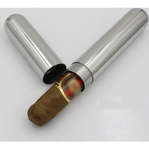 1pcs Stainless Steel Thickened Cigar Tube Single Cigar Tube Cigar Pipes Smoking Pipe Cigarette Pipe Cigar Storage Accessories