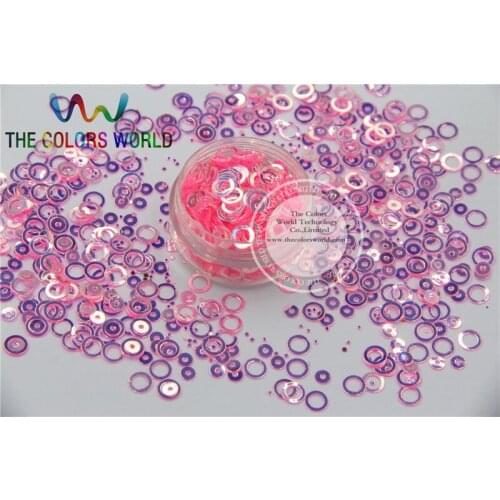SHYJ221-70 Amazing Glitter Sequins Ring Circle Dot shaped sequins for nail Art or DIY decoration 1pack=50g