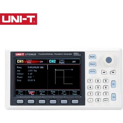 UNI-T UTG962E Function/Arbitrary Waveform Generator Output Frequency Range: 1μHz-30MHz/60MHz 2 Channel