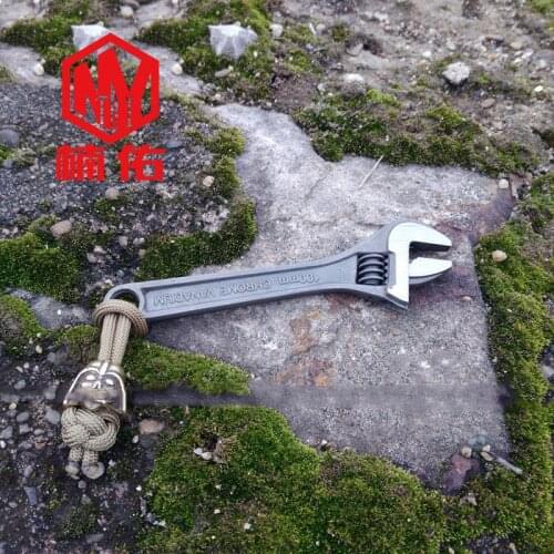 1PC EDC Tool Portable Mini Non-Slip Monkey Wrench With Lanyard Pendant Chrome Vanadium Alloy Steel Adjustable Scale Wrench