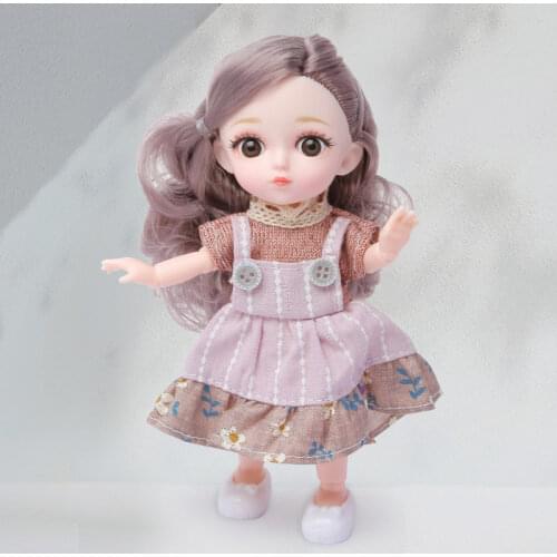 16CM BJD Obitsu 11 Mini Doll 12 Joints With Fashion Clothes Cute Make-up Soft Wig Plastic Head Body For Girl Gift Chilren Toys