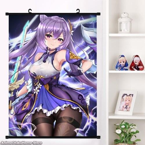2021 Game Genshin Impact Ke qing Lovely Poster Wall Scroll Painting Mural Fashion Home Decor Collection Art
