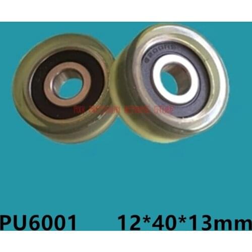 2019 New Rushed 6001 Plastic Coated Bearing Pulley Polyurethane Molding Pu Rubber Wheel 12*40*13 Guide Mute Wear
