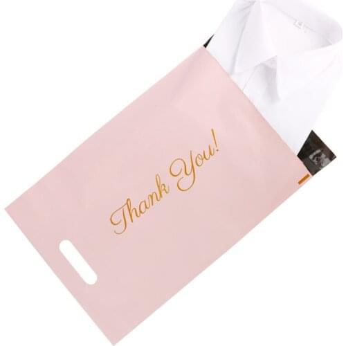 50Pcs/Lot Mail Bags Printed Poly Mailer Packaging Envelopes With Self Seal Courier Storage Bags Clothes Mailers With Handle