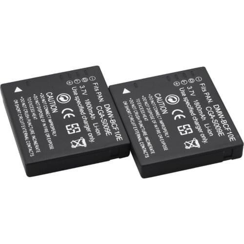 2pcs Probty DMW-BCF10E DMW BCF10e Cam Battery for Panasonic DMC-FS12 FS15 FS25 FS4 FS42 FS6 FS7 FX40 FX48 FX550 FX580 FX68 FH1
