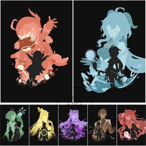 Anime Genshin Impact Game Full Square Round Diamond Painting Diamond Embroidery Mosaic Cross Stitch Kits Home Decor Gift