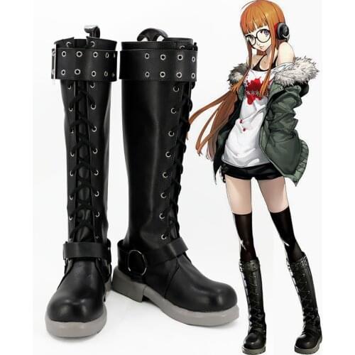 Anime P5 Persona 5 Cosplay Boots Shoes Futaba Sakura Cosplay Boots Custom Made