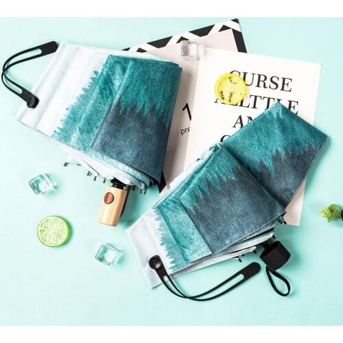 Mini Automatic parasol small fresh umbrella ins folding goddess Harajuku umbrella dual-use sun umbrella literary umbrella