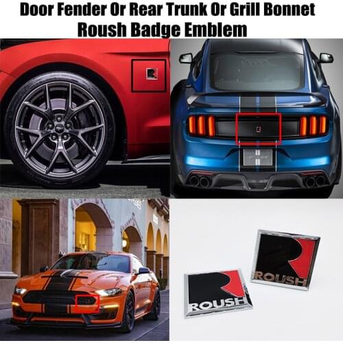 Car Emblem Sticker Decal For Ford Mustang Shelby GT500 Roush Badge Hood Bonnet Grill Grille Rear Tail Trunk Emblem Sticker