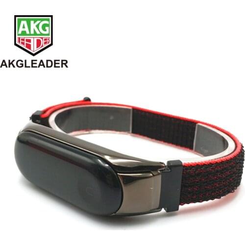 AKGLEADER For Xiaomi Mi Band 4 3 Nylon Bracelet Wrist Strap Watch Band Sport Nylon Correa Mi band 4 3 Wriststrap Watch Band