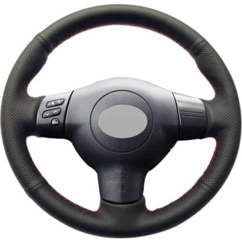 Black Artificial Leather DIY Sew No-slip Car Steering Wheel Cover for Toyota Corolla 2003-2006 Caldina RAV4 Wish Scion tC xA xB