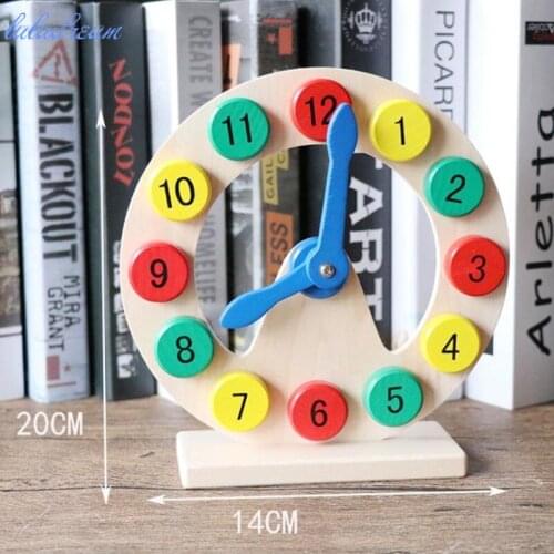 Digital Clock Toys Large Size Wooden Puzzle Time Concept Games Children Educational Toys