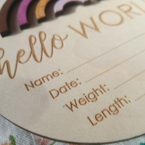 Wooden Rainbow Milestone Cards Growth Commemorate Baby Birth Monthly Recording Card for Newborn Infants