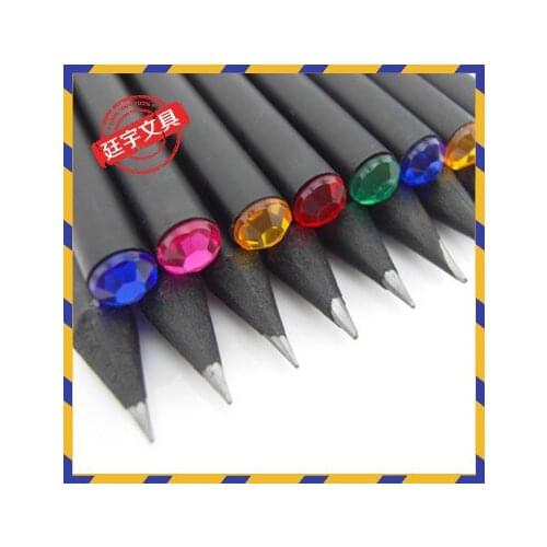 Ellen Brook 1 Pcs Kawaii Black Eco-friendly Plastic HB Diamond Color Pencils Standard Pencil For Student School Office Supplies