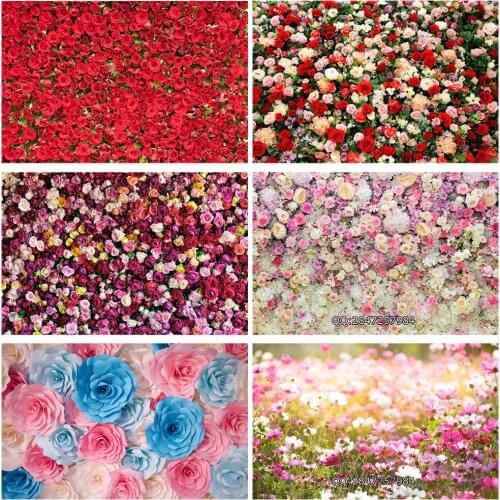Wedding Photo Wall Background Rose Flower Stage Ceremony Baby Birthday Party Love Portrait Photography Backdrop For Photo Studio