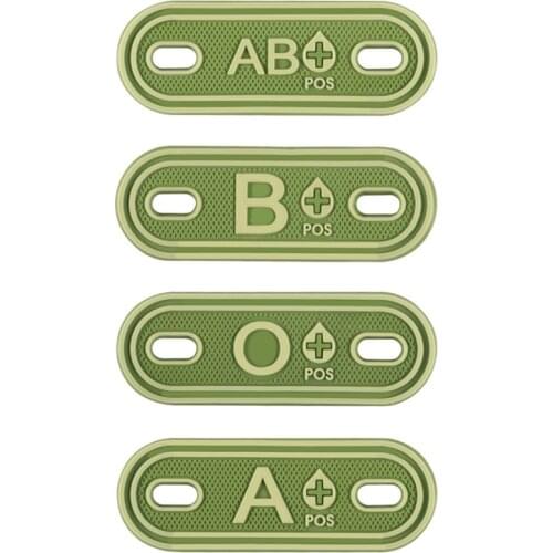 Team Sports souvenirs 3D PVC A+ B+ AB+ O+ Positive Blood Type Group Patches Tag Tactical Military Rubber Badge Tag for Bag Shoes