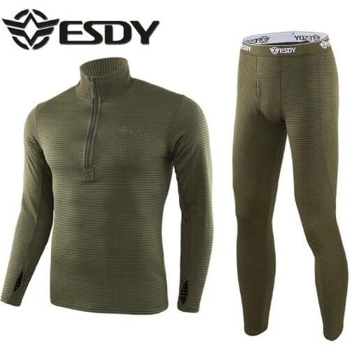 ESDY Motorcycle Thermal Underwear Set Men Winter Quick Dry Anti-microbial Stretch Warm Base Layers Tight Long Johns Tops & Pants