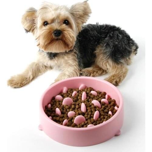 Pet Dog Food Anti Gulp Feed Bowel Feeder Kitten Wave Pattern Cat Bowl Healthy Kitty Interactive Feeding Slow Anti Slip Dish