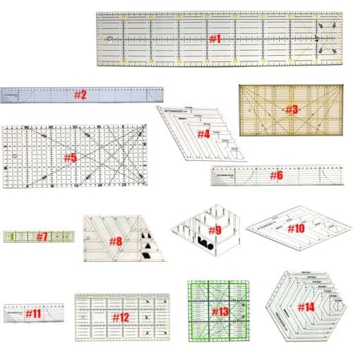 1pcs Plastic Clear Sewing Patchwork Ruler Tools Quilting Grid Rulers Cutting Pattern Tailors Ruler DIY Sewing Craft Scale Ruler