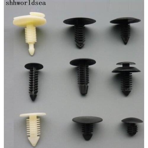 Shhworldsea 500pcs auto clip fasteners engine mount heat shield door trim panel retainer roof headliner retainer mud shield clip