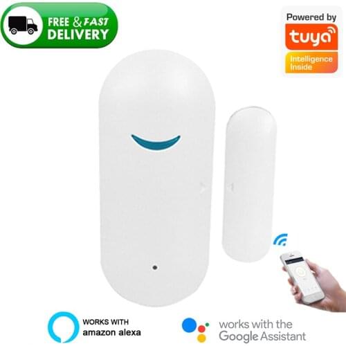 Tuya Smart WiFi Door Sensor Door Open / Closed Detectors Wifi Home Alarm Compatible With Alexa Google Home Tuya APP Control