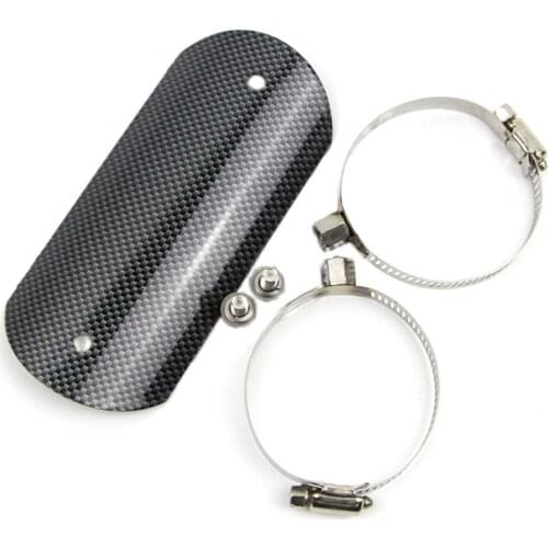 Motorcycle Exhaust Middle Pipe Heat Shield Cover Muffler Protector Carbon Fiber Style