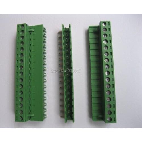 Angle 16 way/pin 5.08mm Screw Terminal Block Connector Pluggable Type Green 50 Pcs Per Lot HOT Sale