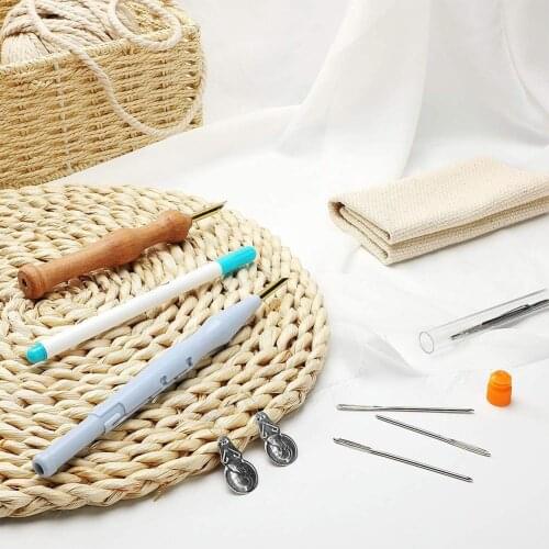 Magic Embroidery Pen Punch Needle Kit Craft Embroidery Threads Cross Stitch Embroidery Hoop DIY Sewing Accessory Tools Kit