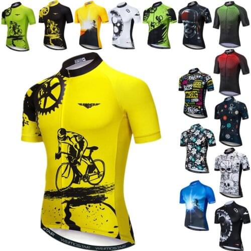 Weimostar Yellow Cycling Jersey 2021 Pro Team Mens Bicycle Clothing Breathable MTB Bike Jersey Anti-Sweat Cycling Shirt Maillot