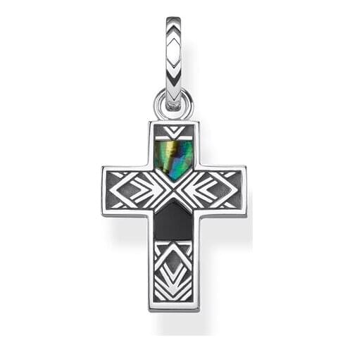 Colorful Cross Pendants Jewelry Accessories Europe Ethnic Bijoux 925 Sterling Silver Vintage Gifts Women Men 2021 Brand New
