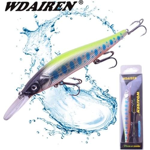 1Pcs Wobblers Minnow Fishing Lure 13.5cm 15.5g Artificial Hard Plastic Bait Crankbait Bass Fly with 3 Fishing Hooks Tackle