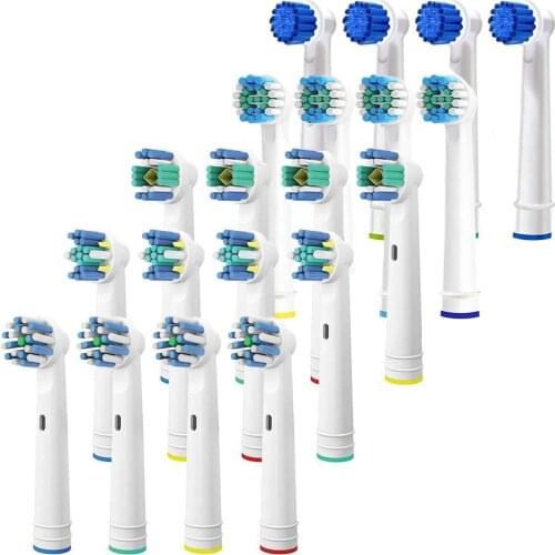20 Pack of 4 Sensitive Clean, 4 Floss Action, 4 Precision Clean & 4 Cross Action. Fits Oralb Electric Toothbrush