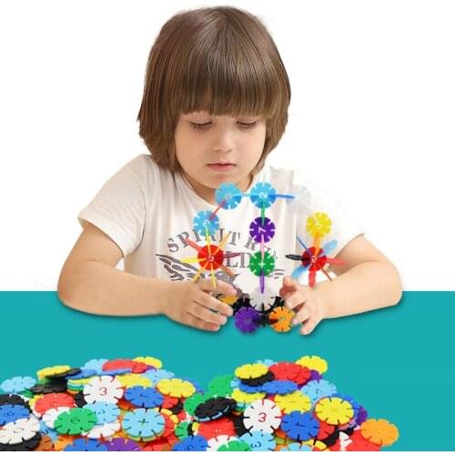 200 sheet/pack Childrens snowflake toy building Insert blocks DIY 3D modeling production Baby intellectual development Hands-on