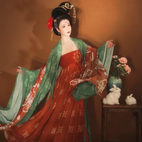 2020 Hanfu Dress Traditional Chinese Dance Costumes Tang Suit Ancient Princess Hanfu Dress Chinese Folk Dance Costumes DQS5268