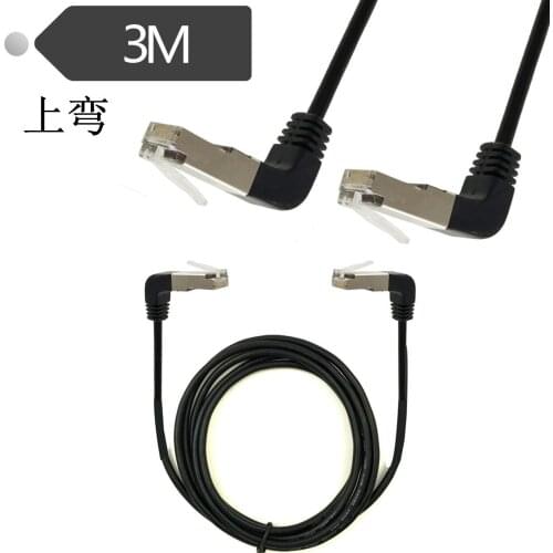 3m RJ45 Upward Male to Upward Male 90 Degree Cat 5 Ethernet Cable Cord (UpUp Male)