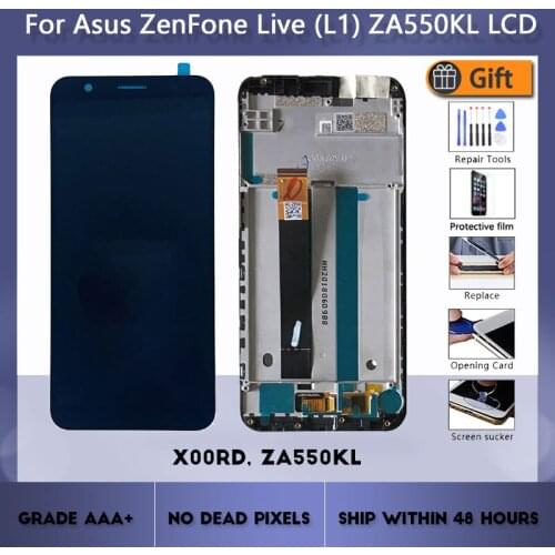 5.5 inches for ZenFone Live L1 ZA550KL X00RD LCD display, touch screen digitizer assembly, with frame replacement + free tool