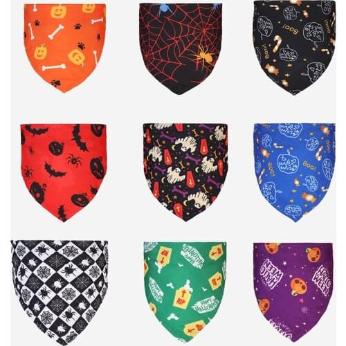 50pcs Dog Bandana New Halloween Dog Accessories Small Cat Puppy Bandanas Scarf Polyester Bandanas Bib Best Selling 2021 Products